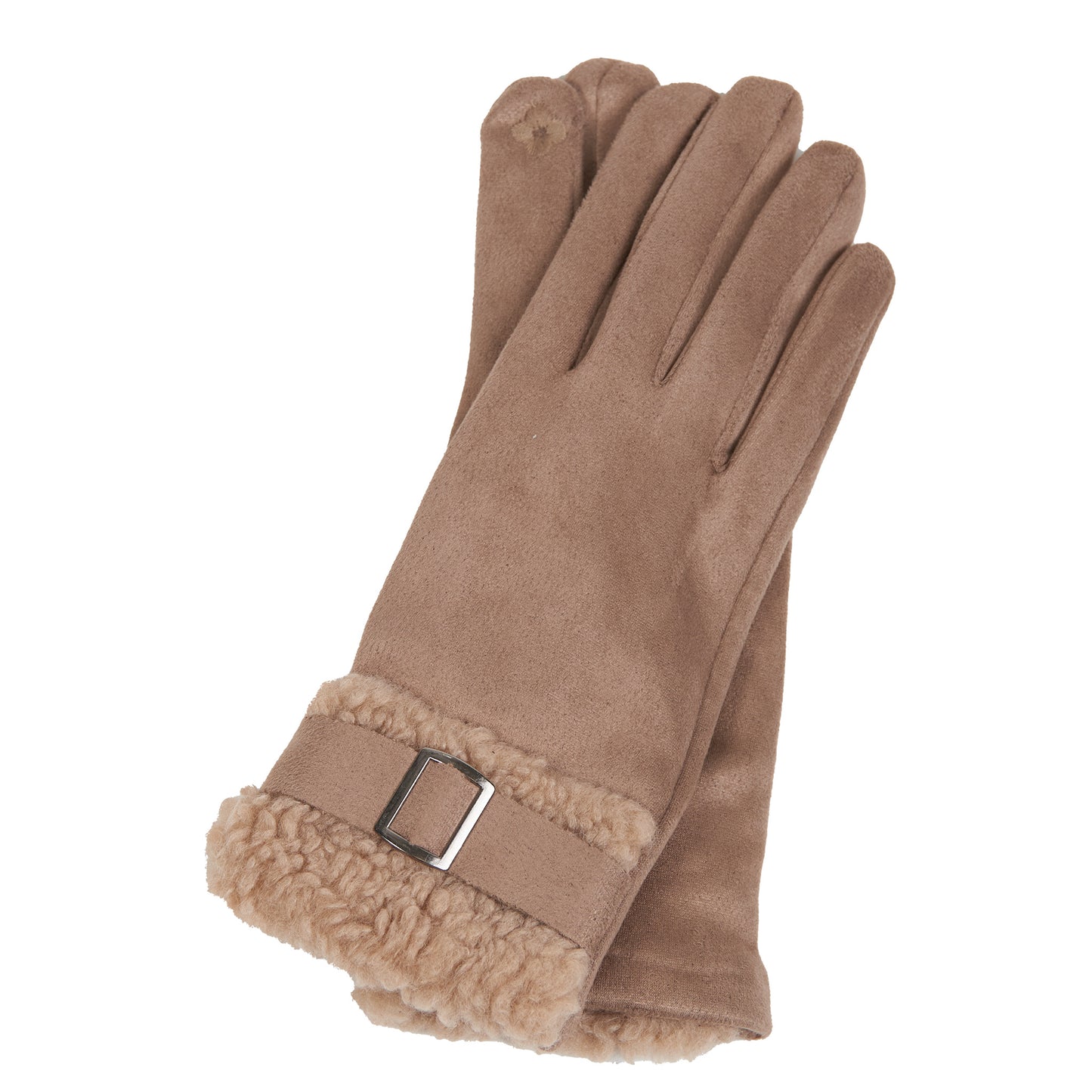 Morgan Teddy Bear Cuff Texting Winter Gloves