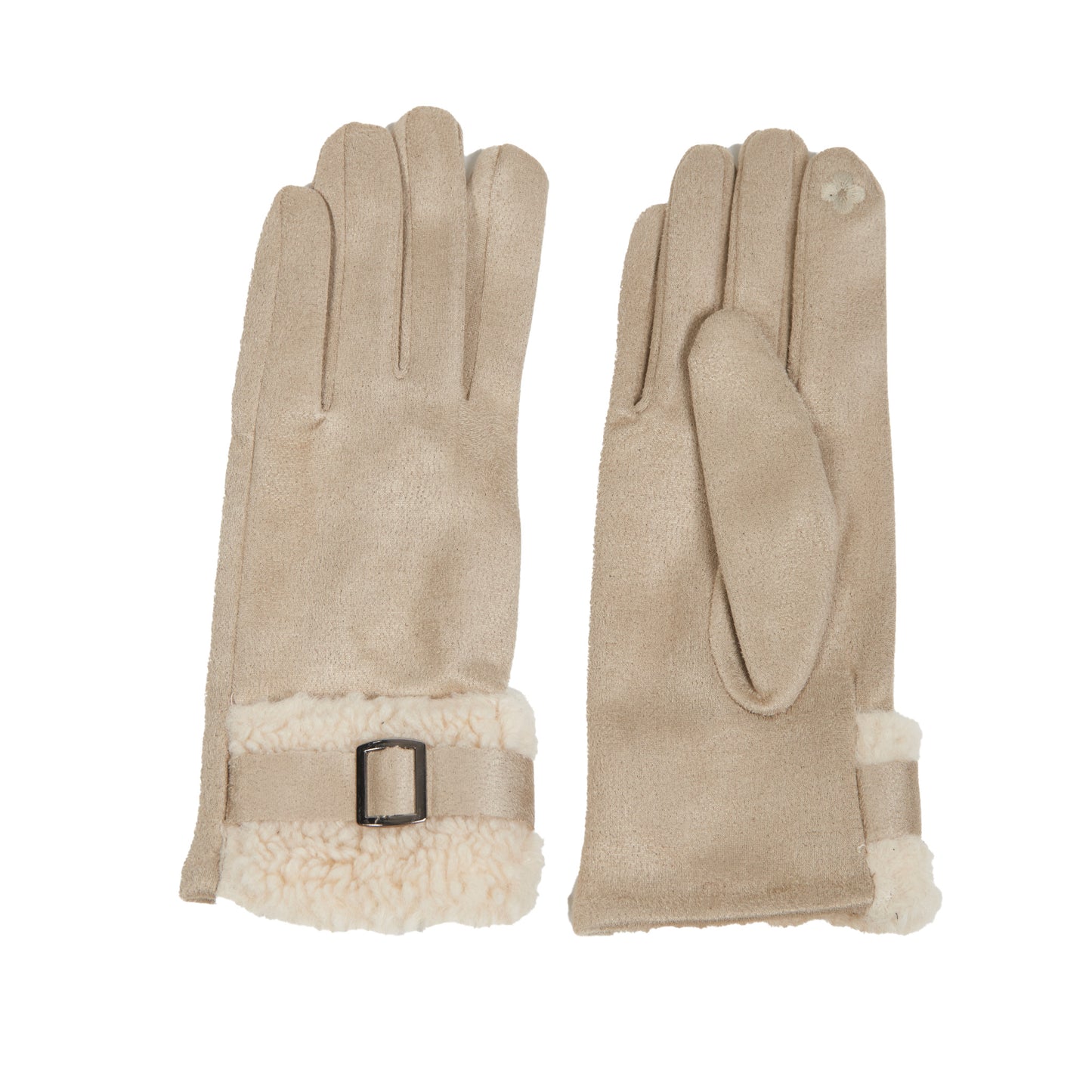 Morgan Teddy Bear Cuff Texting Winter Gloves