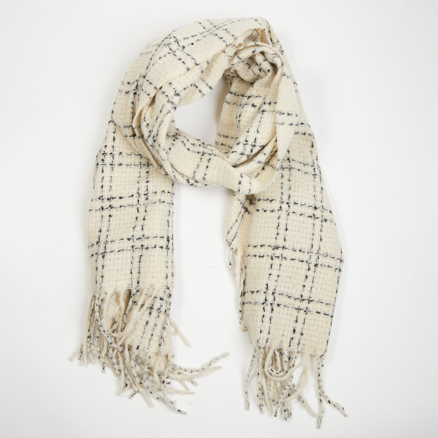 Riley Plaid Fringe Winter Scarf
