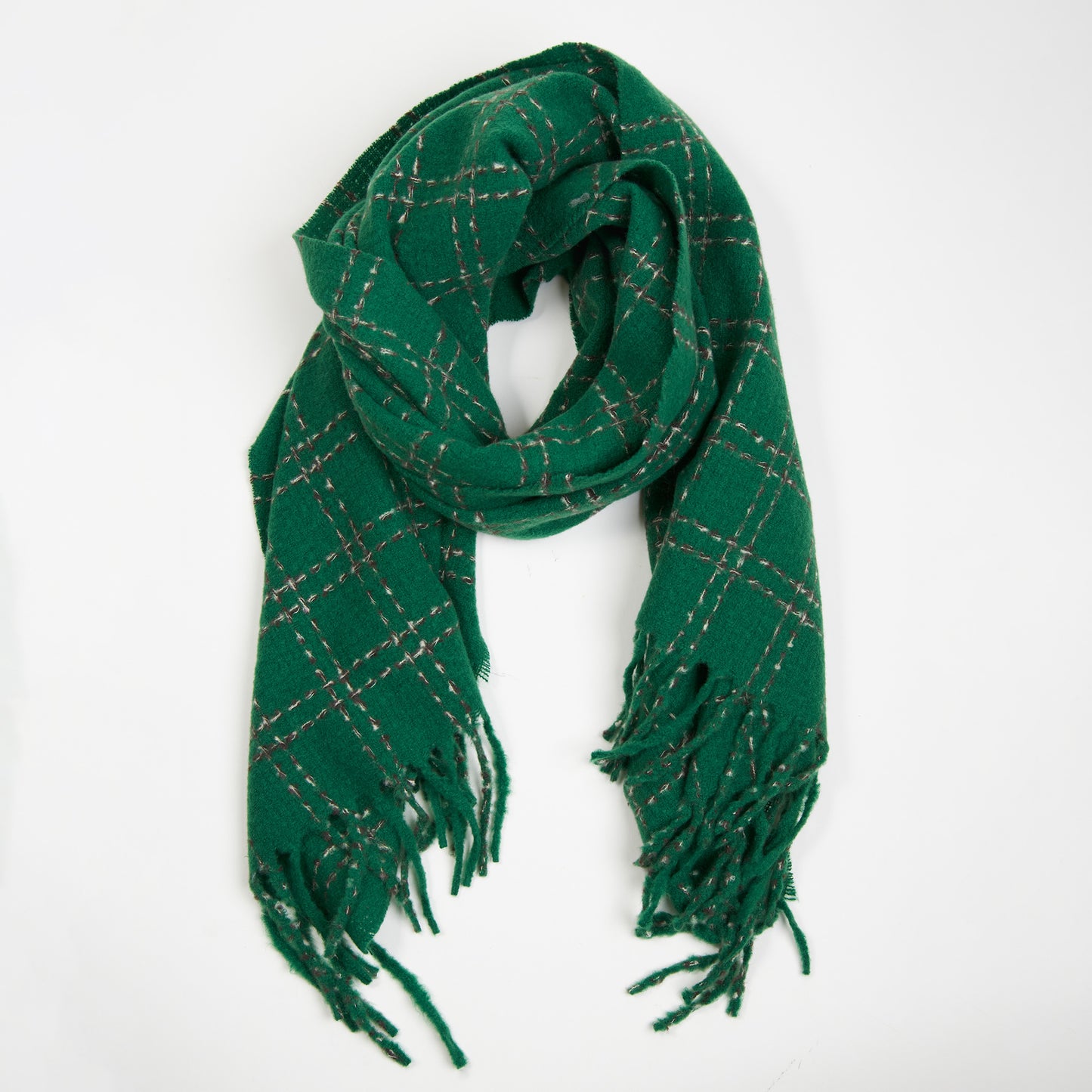 Riley Plaid Fringe Winter Scarf