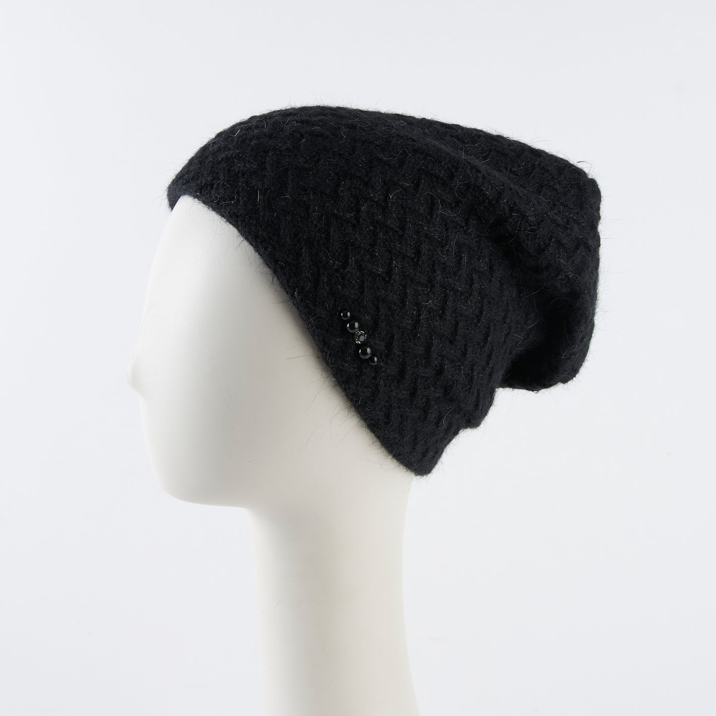 Andi Wool Blend Herringbone Winter Beanie Hat