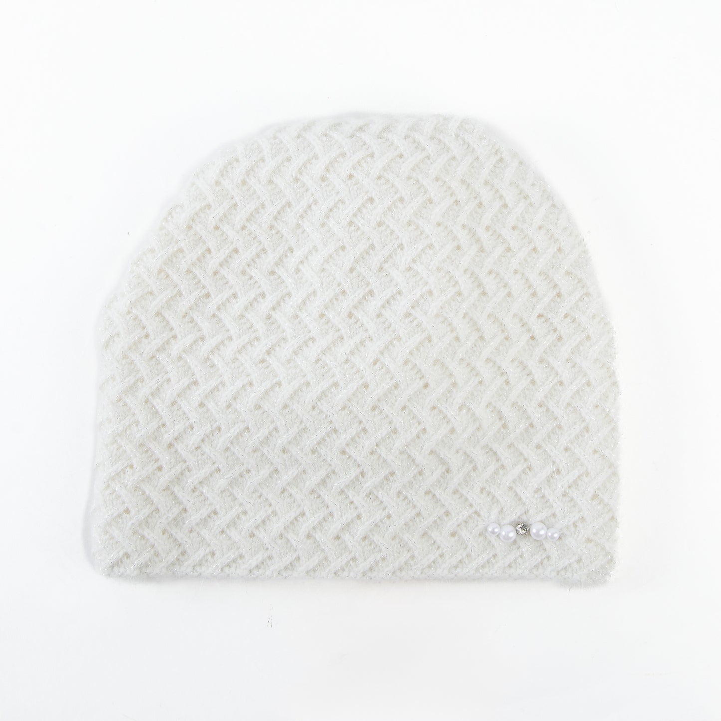 Andi Wool Blend Herringbone Winter Beanie Hat