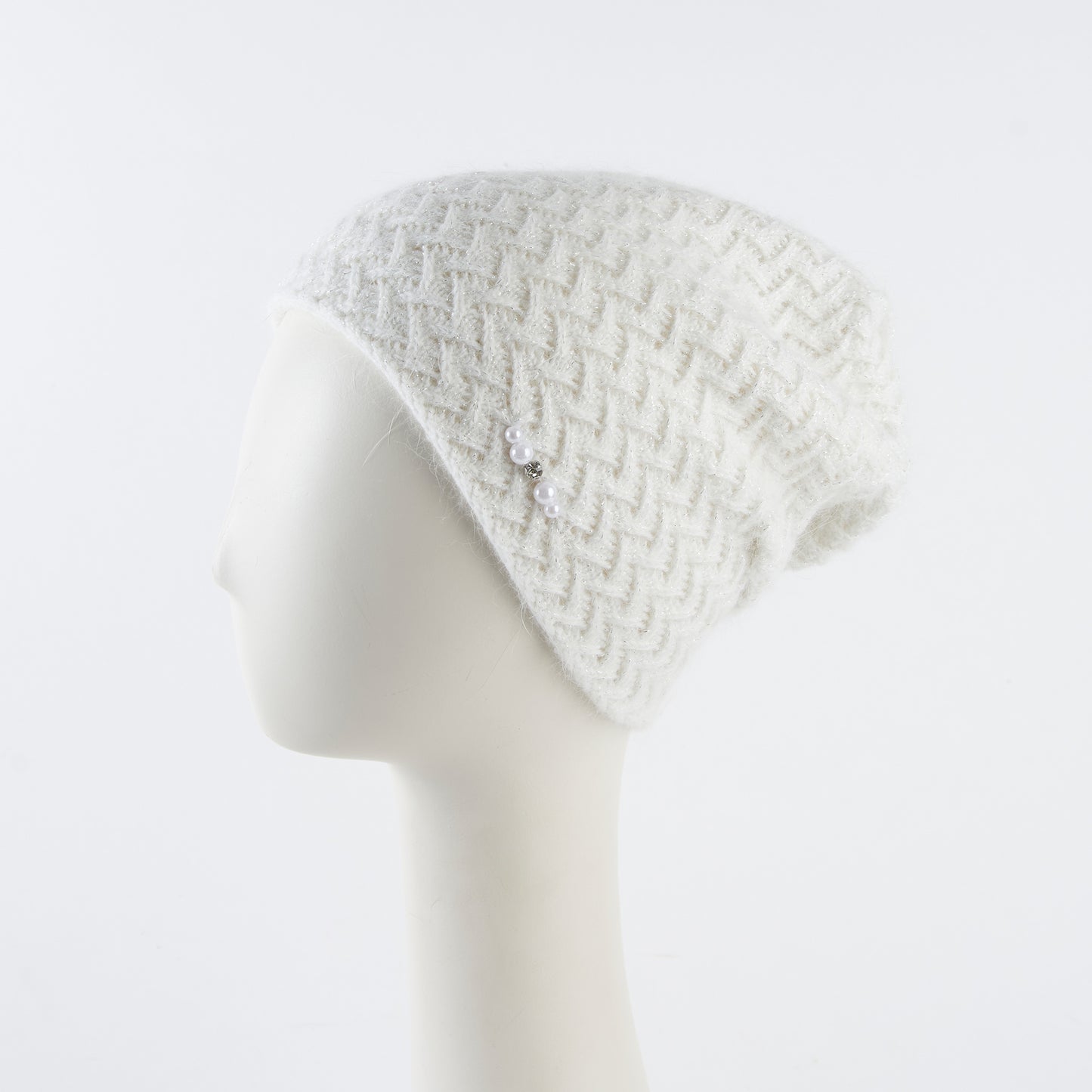 Andi Wool Blend Herringbone Winter Beanie Hat