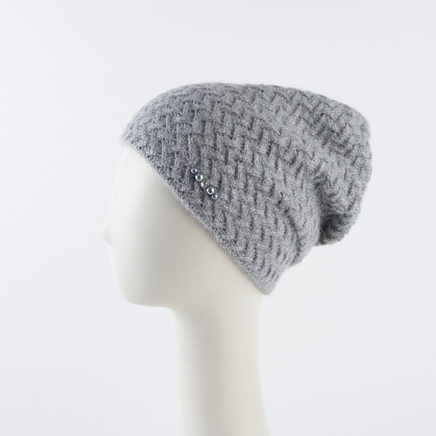 Andi Wool Blend Herringbone Winter Beanie Hat