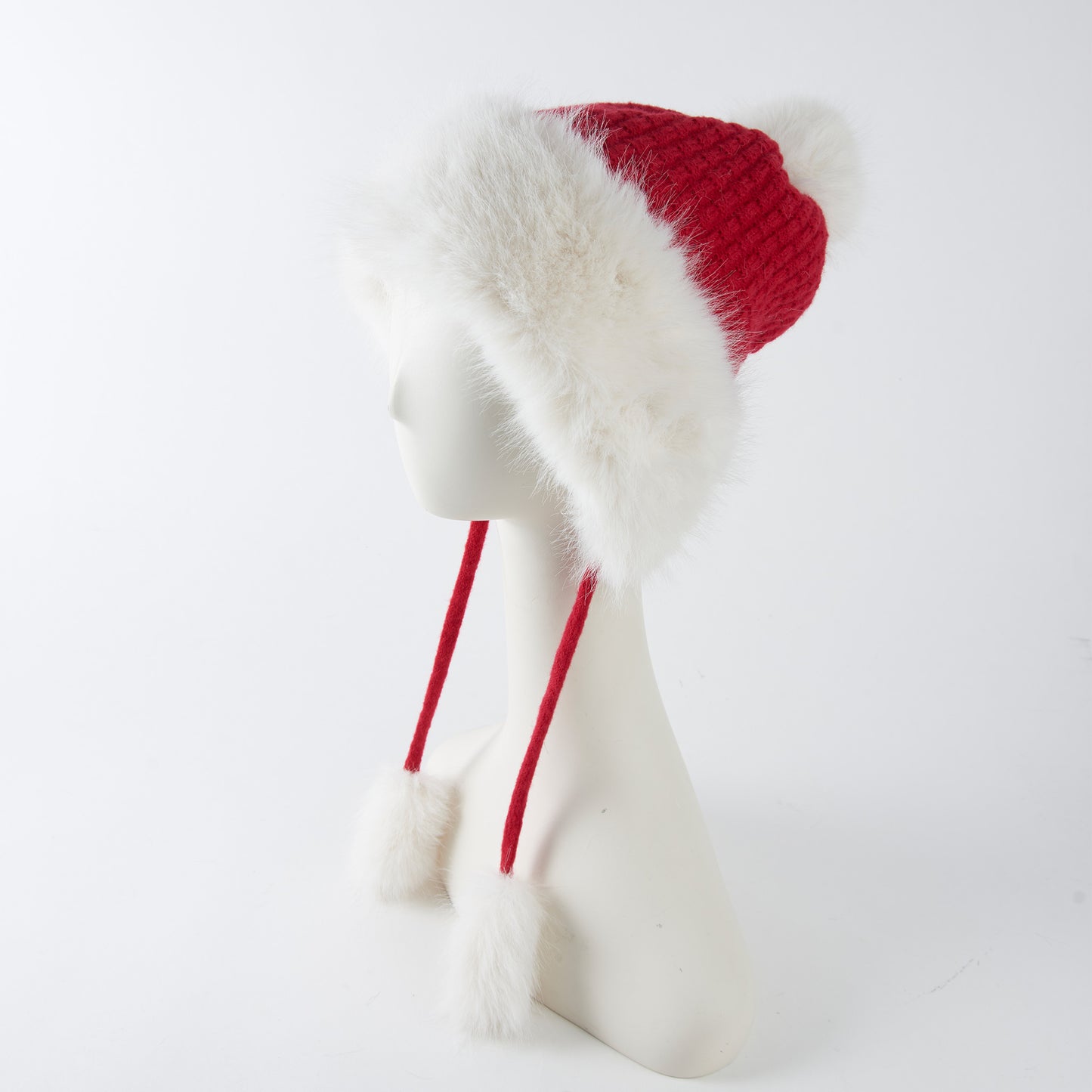 Natalie Faux Fur Pom and Tassel Winter Hat
