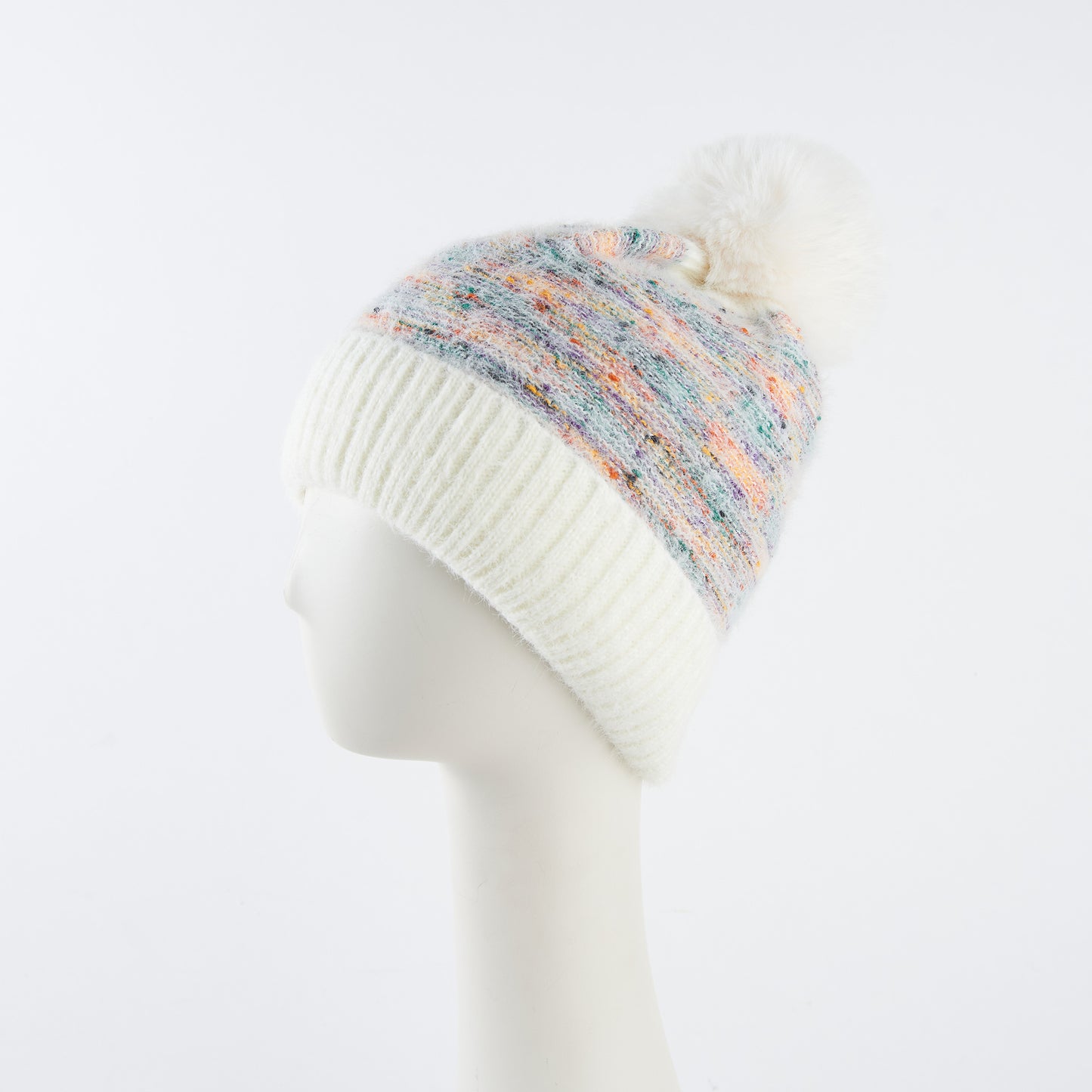 Kirry Knit Flecked Pom Winter Beanie Hat