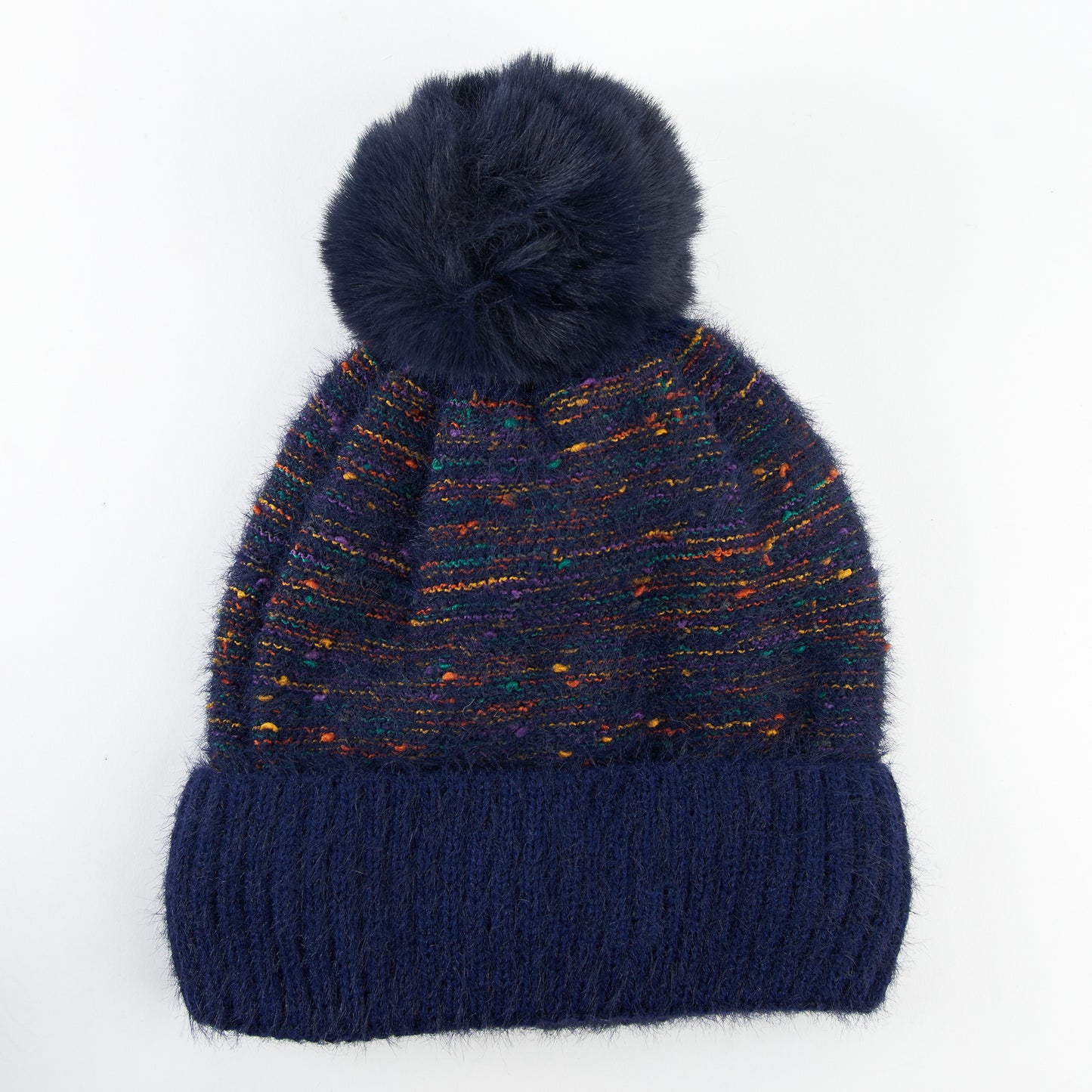 Kirry Knit Flecked Pom Winter Beanie Hat
