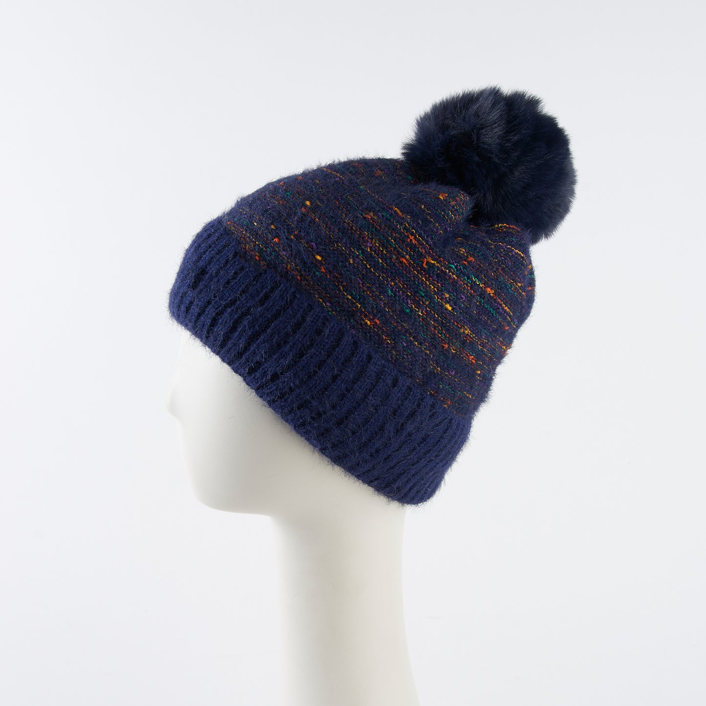 Kirry Knit Flecked Pom Winter Beanie Hat