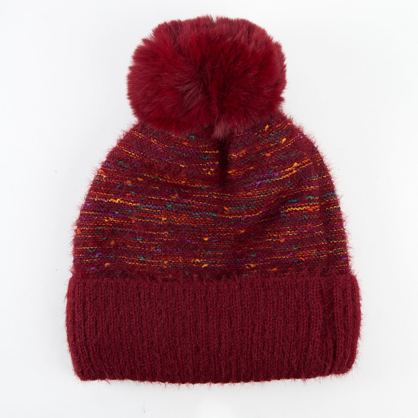 Kirry Knit Flecked Pom Winter Beanie Hat
