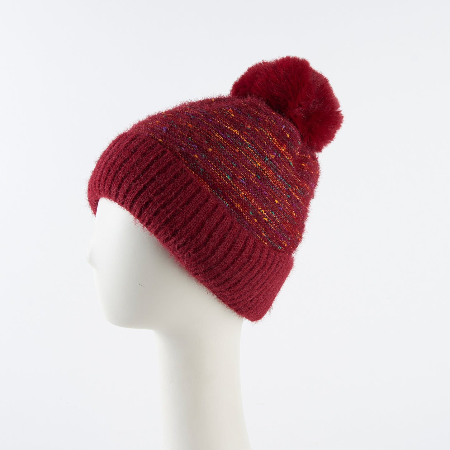 Kirry Knit Flecked Pom Winter Beanie Hat