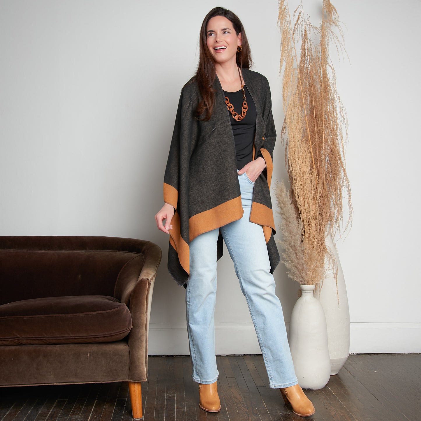 Mackenzie Reversible One Size Open Front Wrap