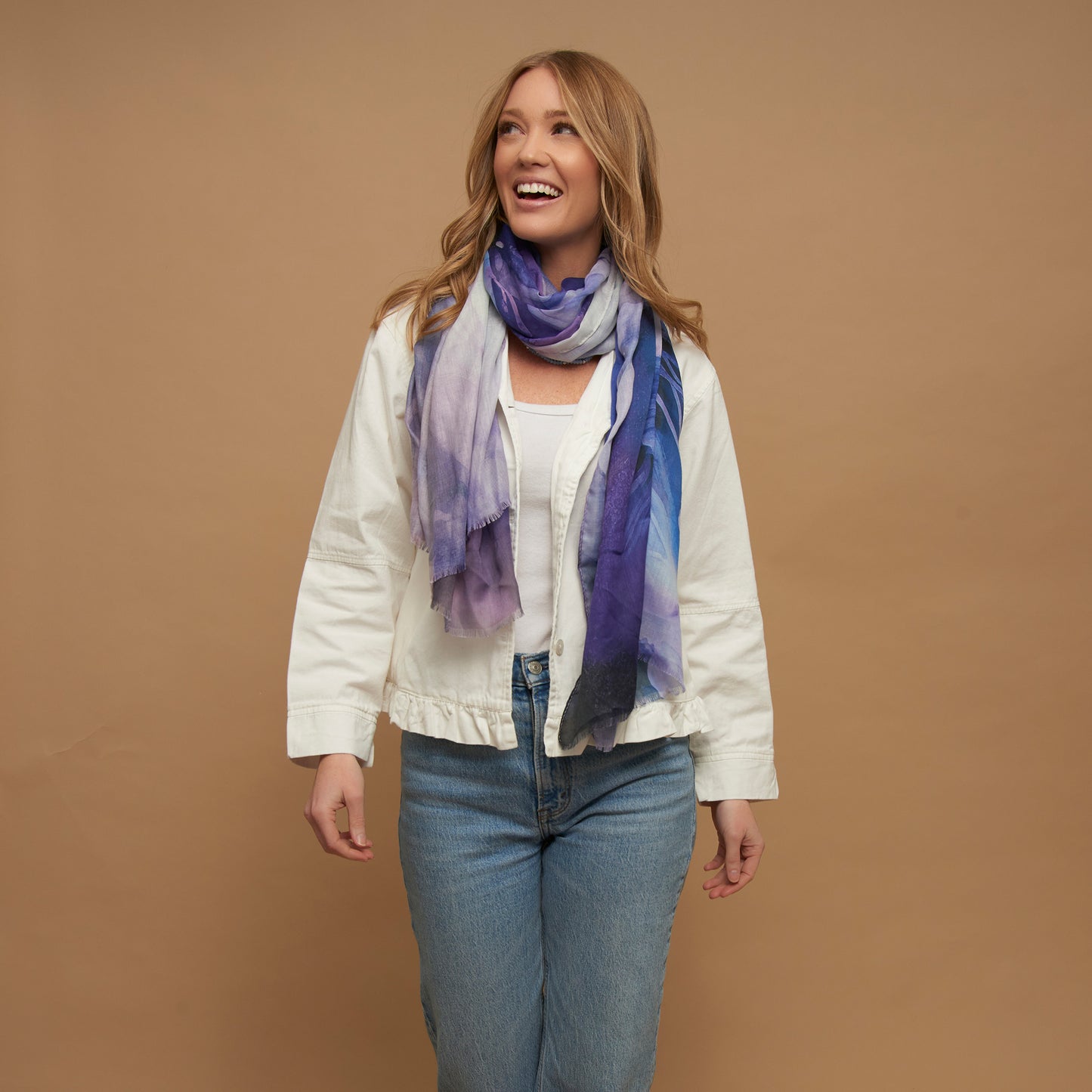 Raelynn Abstract Floral Lightweight Fashion Scarf