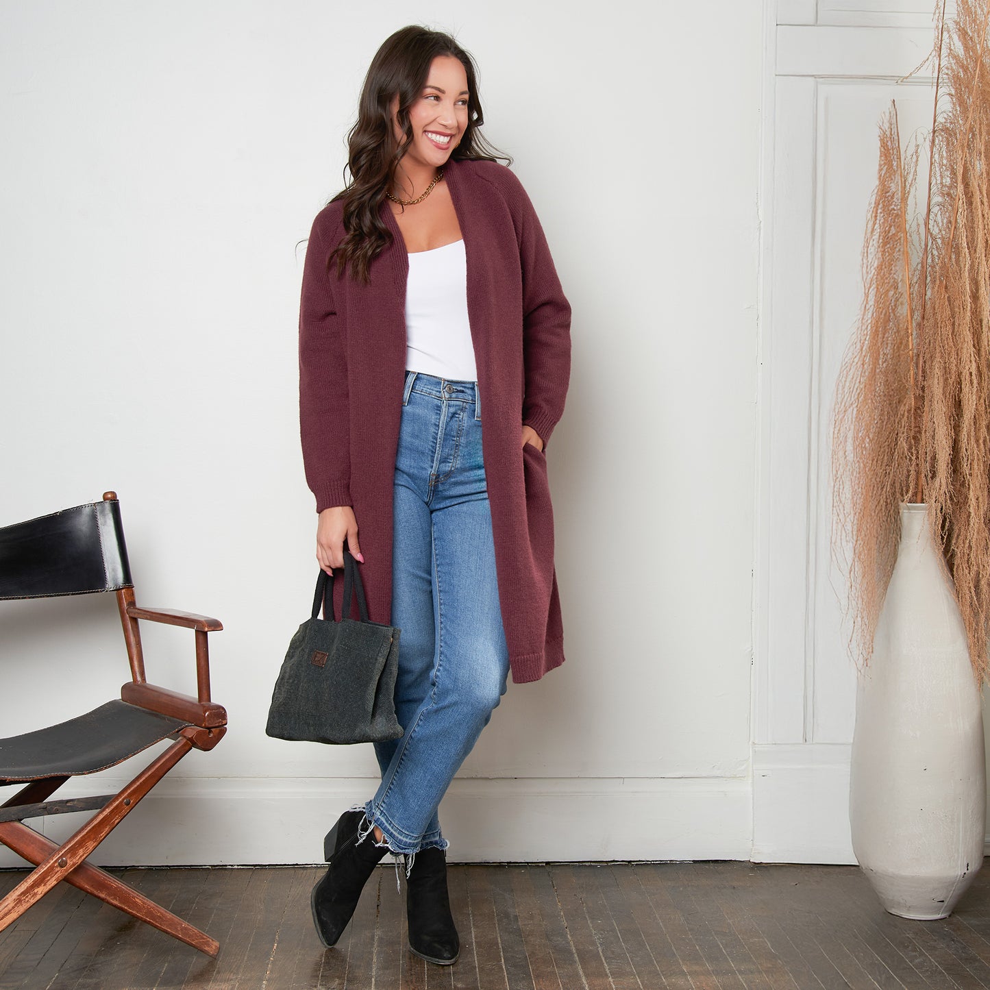 Madison Jade Knit Cardigan with Pockets