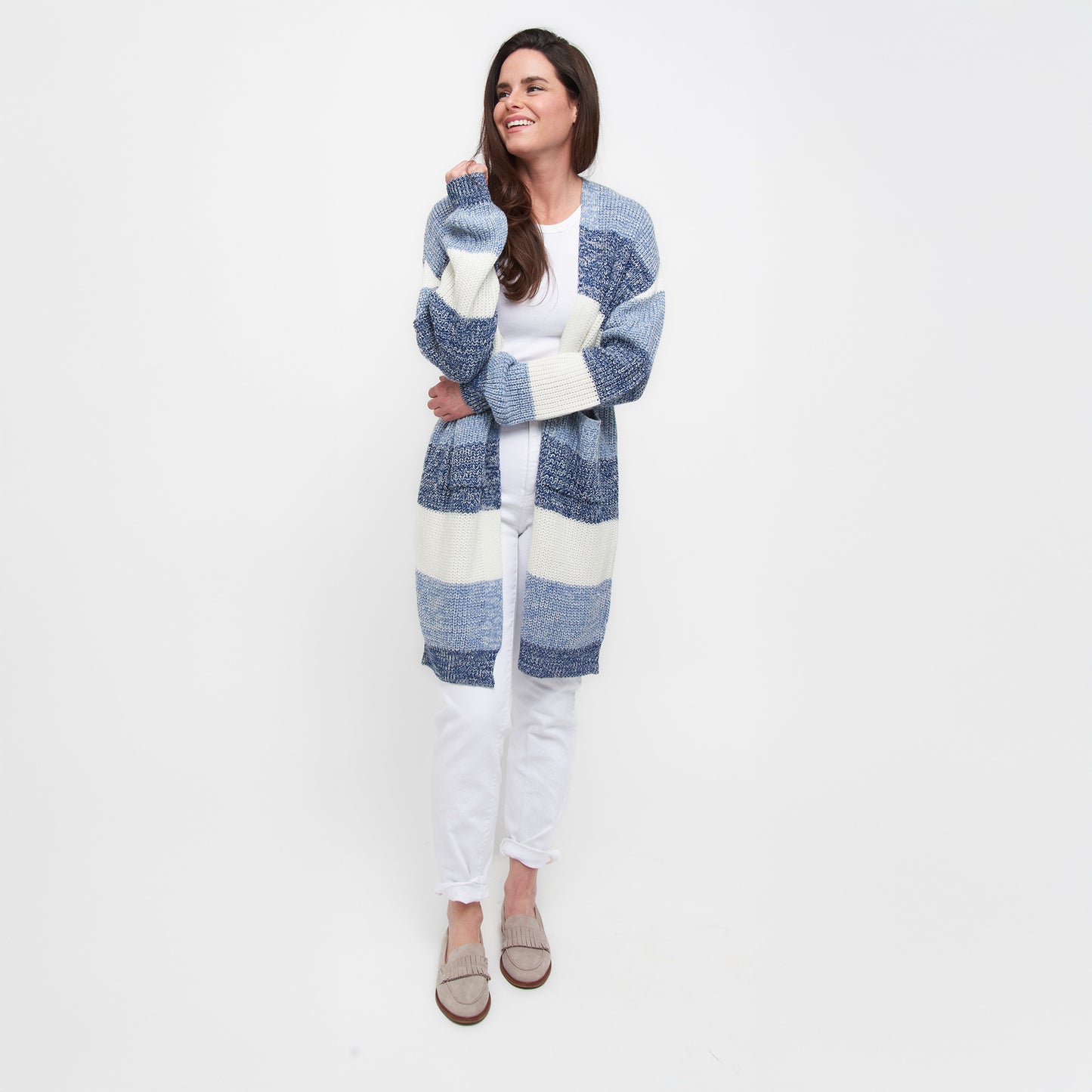 Greyson Heathered Color Block Patch Pocket Cardigan