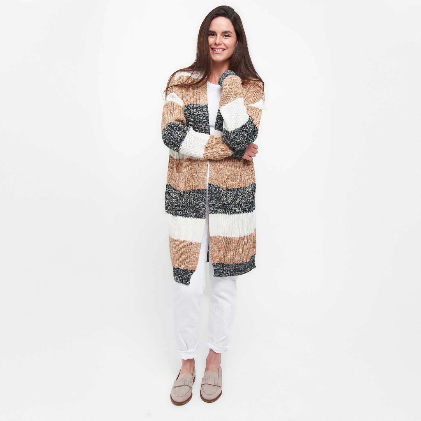 Greyson Heathered Color Block Patch Pocket Cardigan