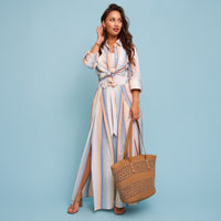 Button Up Shirt Wynn Striped Long Sleeve Collared Top