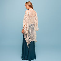 Knit Cardigan Iris Open Crochet Kimono Cotton Cover Up