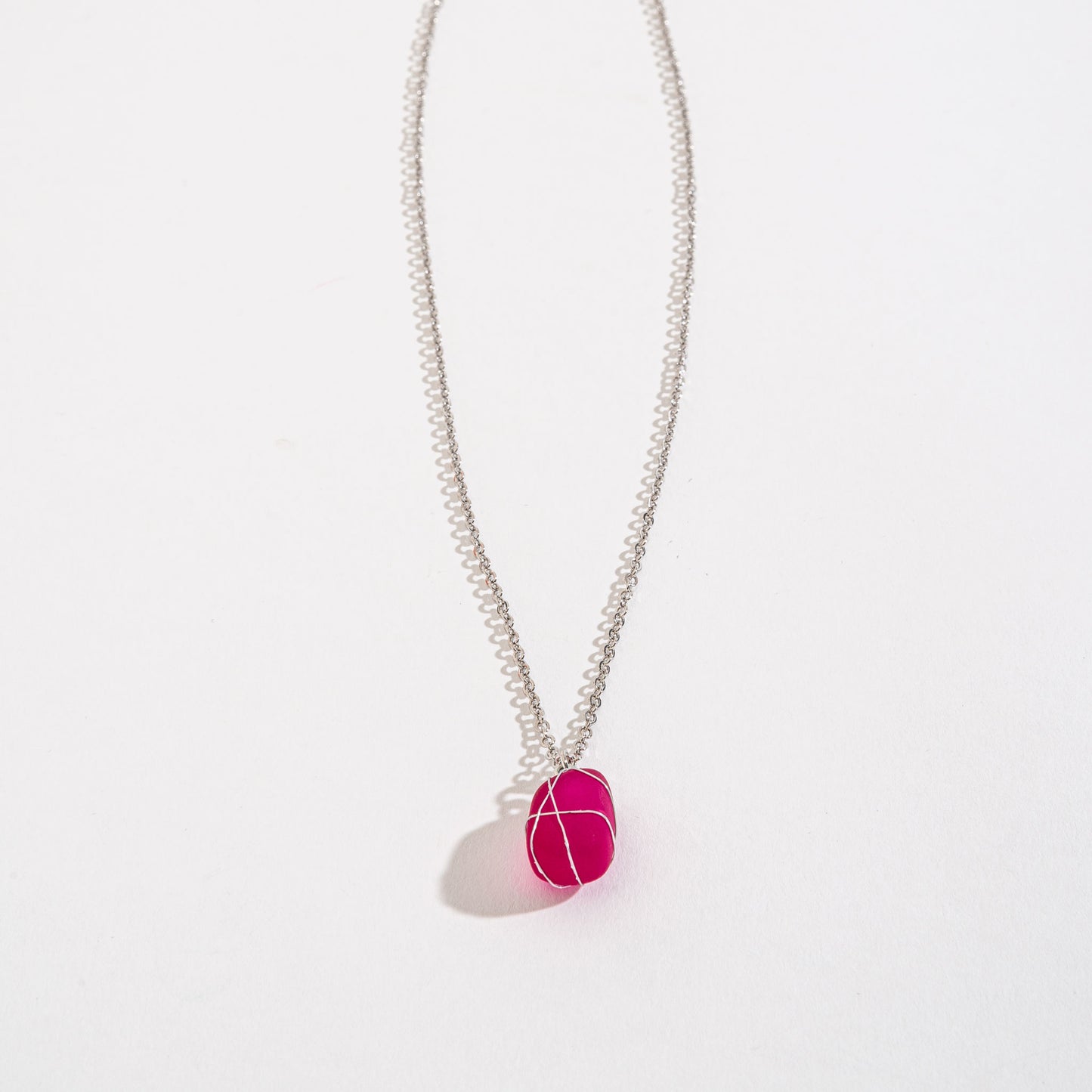 Wire Wrapped Sea Glass Pendant Necklace