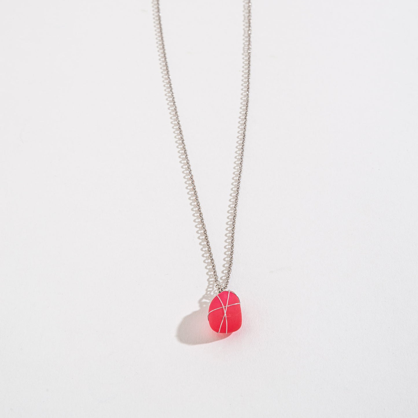 Wire Wrapped Sea Glass Pendant Necklace