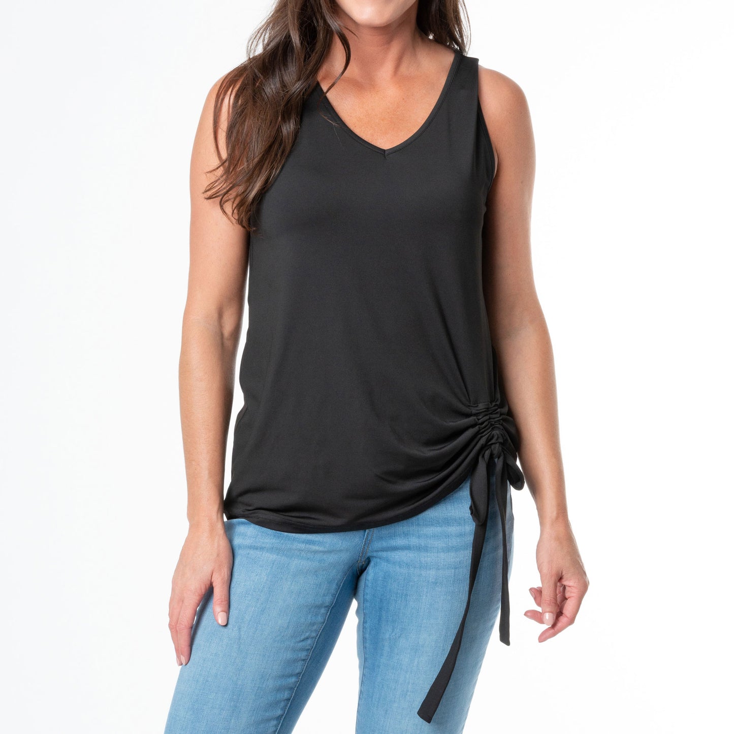 Sunny Tie Hem Sleeveless V-Neck Tank Top