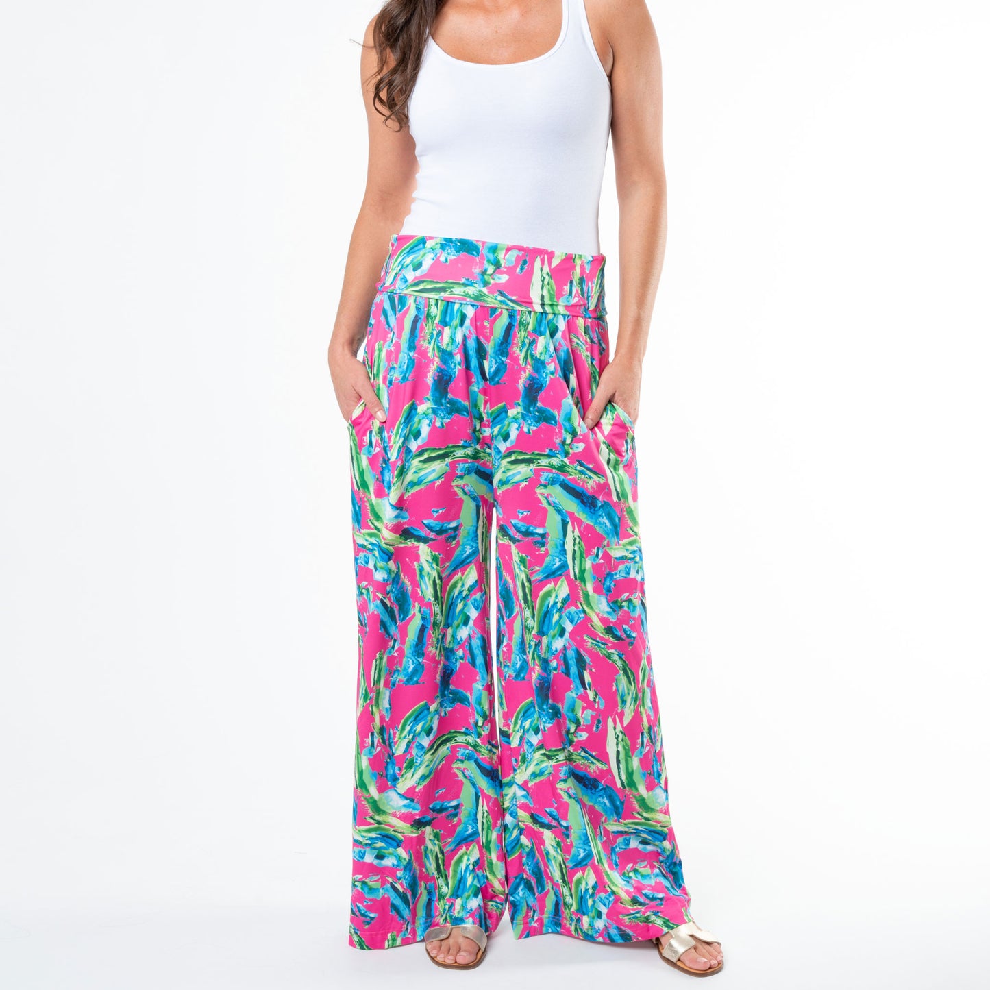 Zola Wide Leg Palazzo Pant with Tummy Control Top