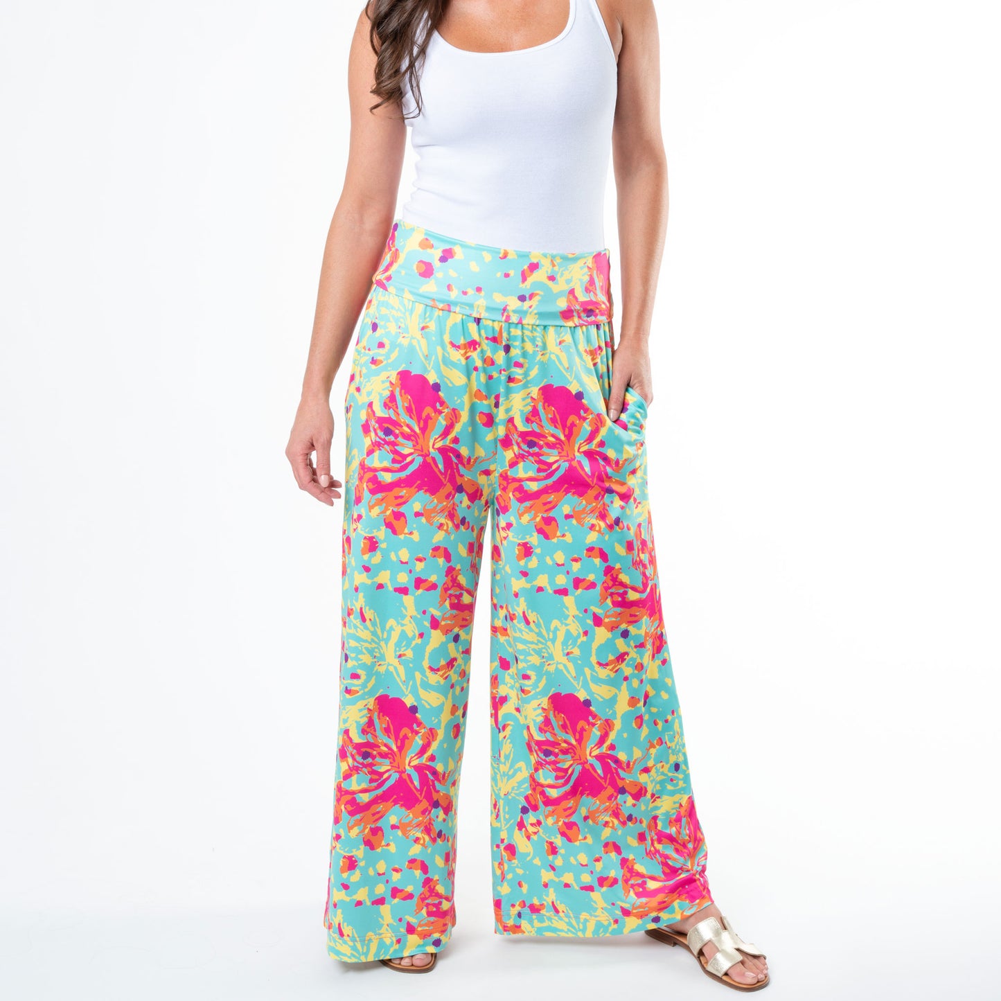 Zola Wide Leg Palazzo Pant with Tummy Control Top