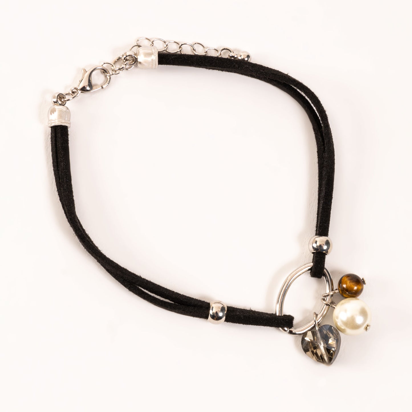 Alexis Double Cord Heart Charm Anklet