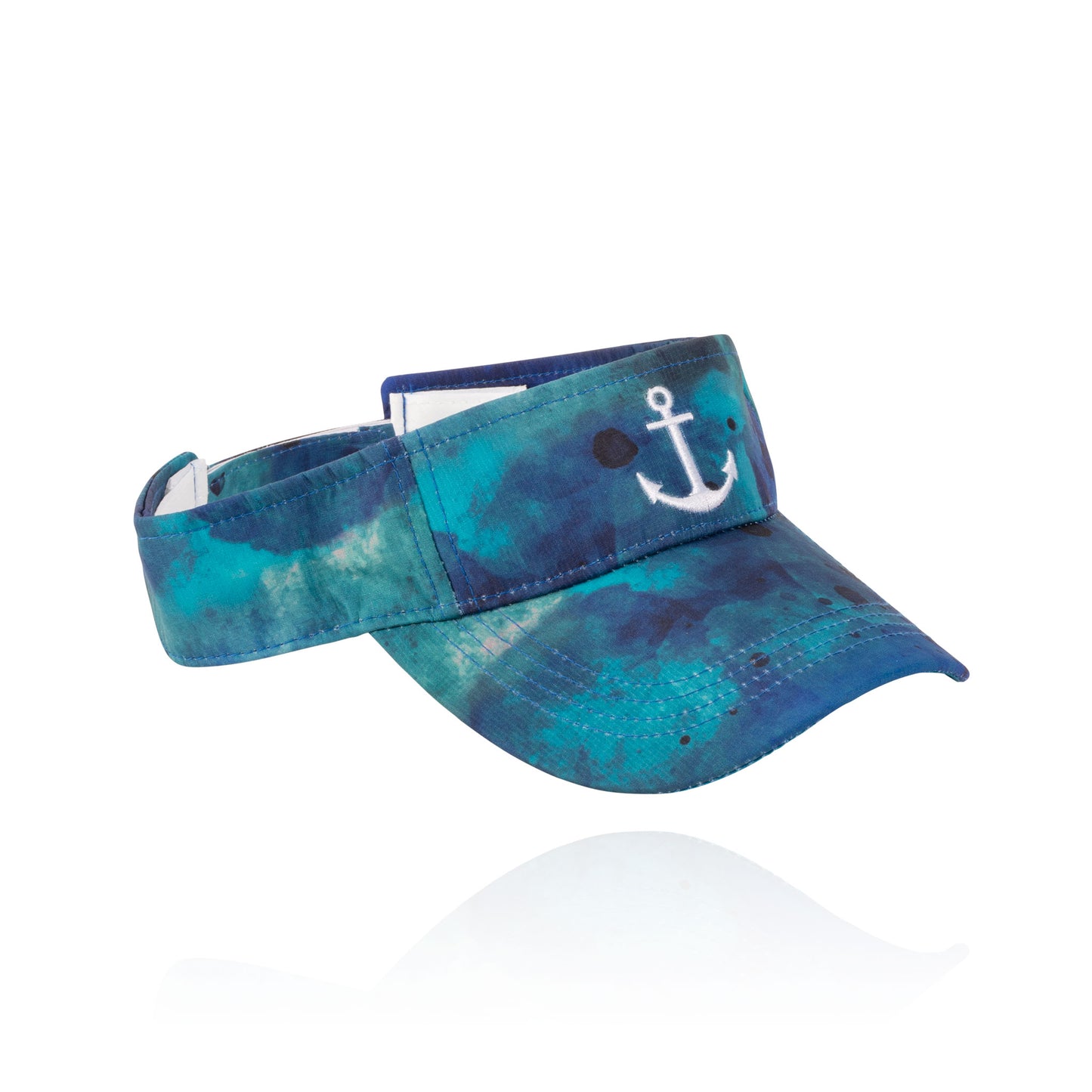 Taryn Tie Dye Sun Visor with Embroidered Beach Icon
