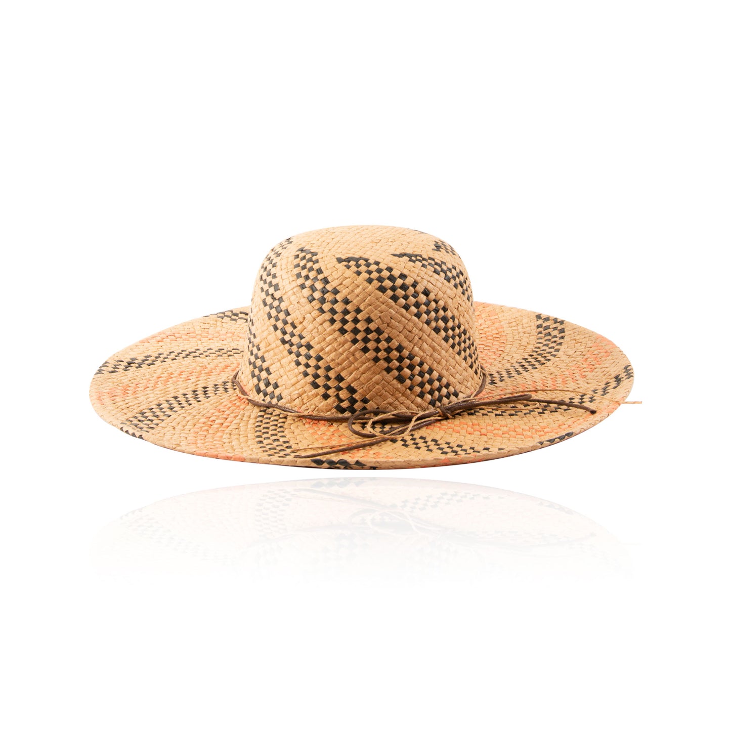 Zaya Tan and Black Stripe Wide Brim Floppy Sun Hat
