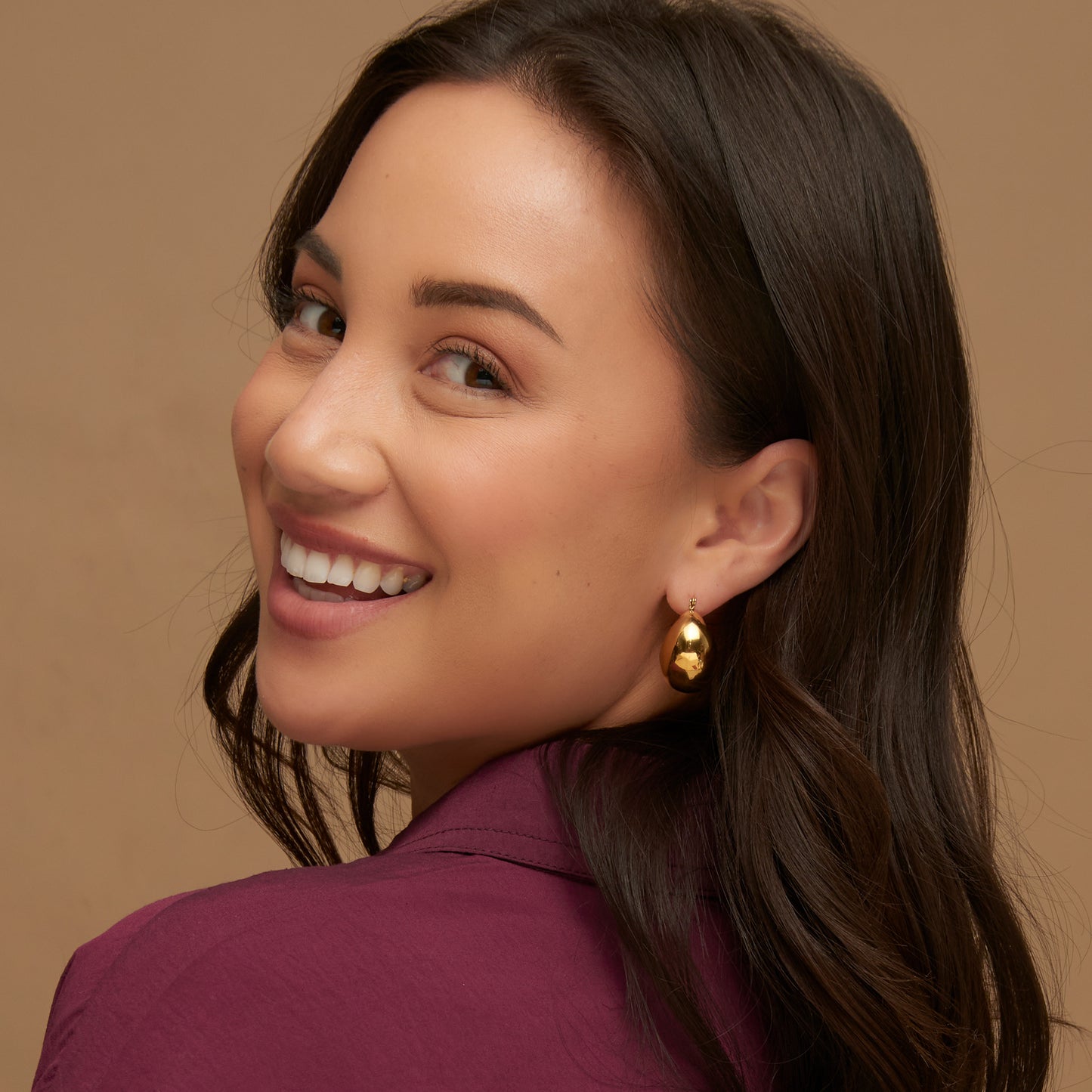 Narelle Waterproof Bowl Hoop Earrings
