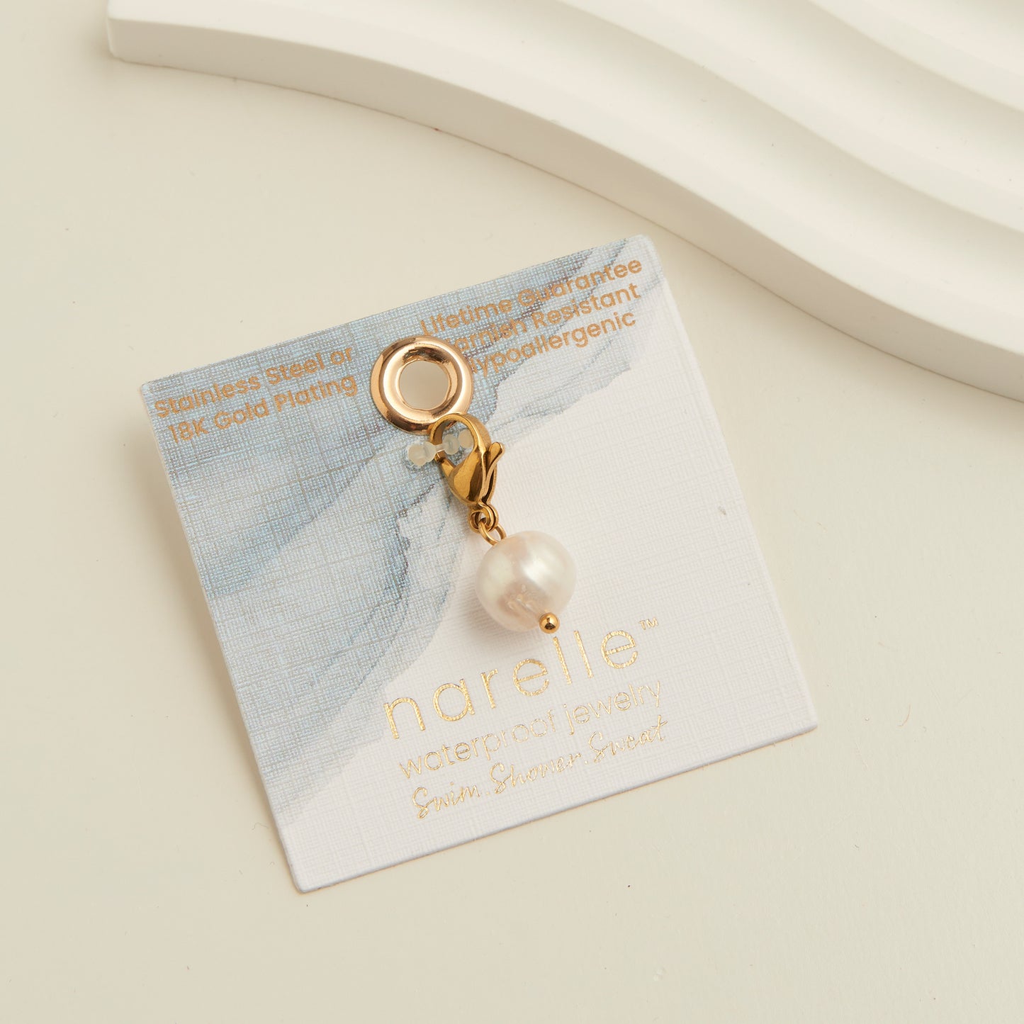 Narelle Waterproof 18K Gold Pearl Charm