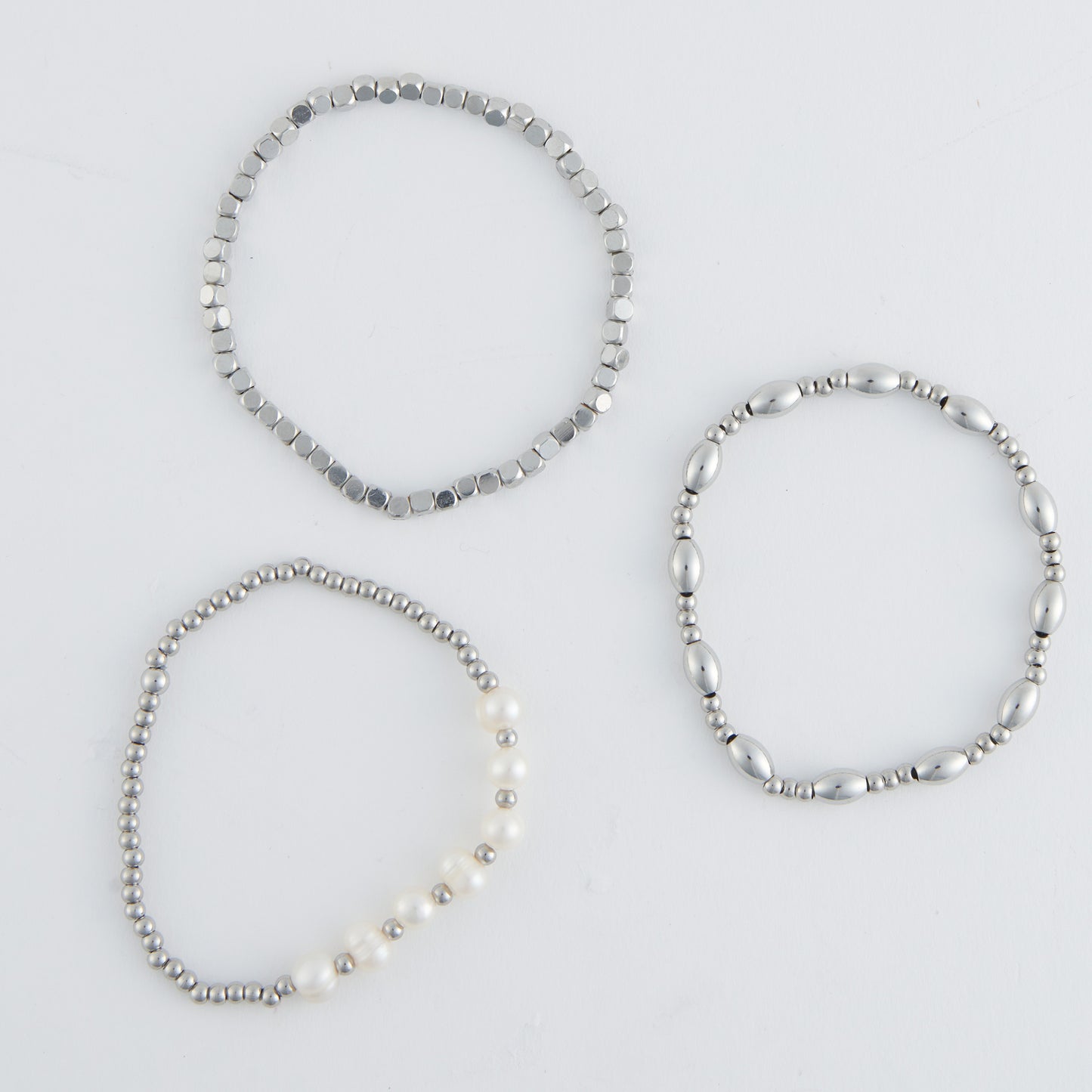 Narelle Waterproof Multi Genuine Pearl Stretch Bracelet Set