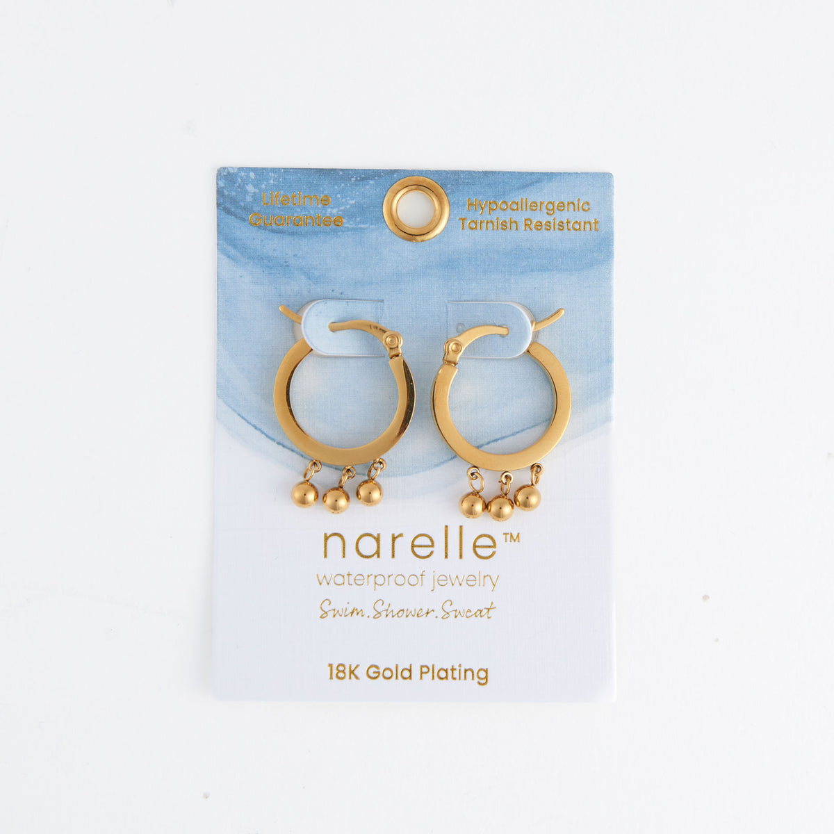 Waterproof Earrings Ball Dangle Drop Huggie Hoop Narelle