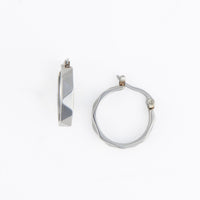 Waterproof Earrings Abstract Hoop in Gold & Steel Narelle