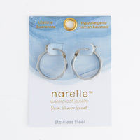 Waterproof Earrings Abstract Hoop in Gold & Steel Narelle