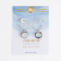 Waterproof Earrings Cat Charm C Hoop Gold & Steel Narelle