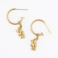 Waterproof Earrings Teddy Bear Charm C Hoop Narelle