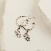 Waterproof Earrings Teddy Bear Charm C Hoop Narelle