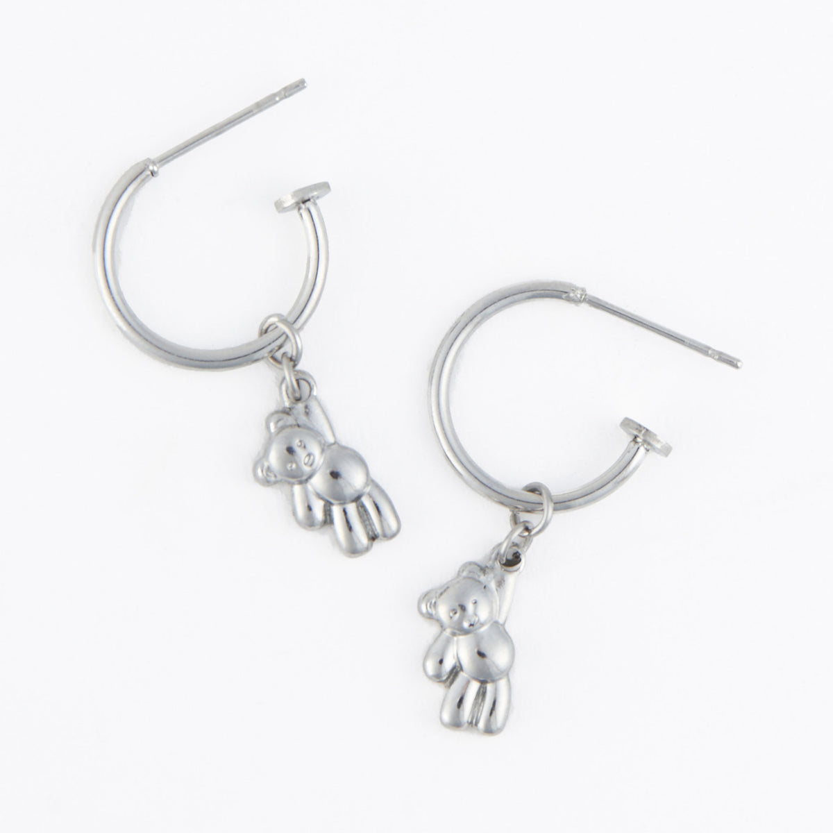 Waterproof Earrings Teddy Bear Charm C Hoop Narelle