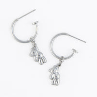 Waterproof Earrings Teddy Bear Charm C Hoop Narelle