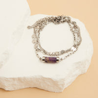 Waterproof Bracelet Amethyst 3-Piece Set Narelle