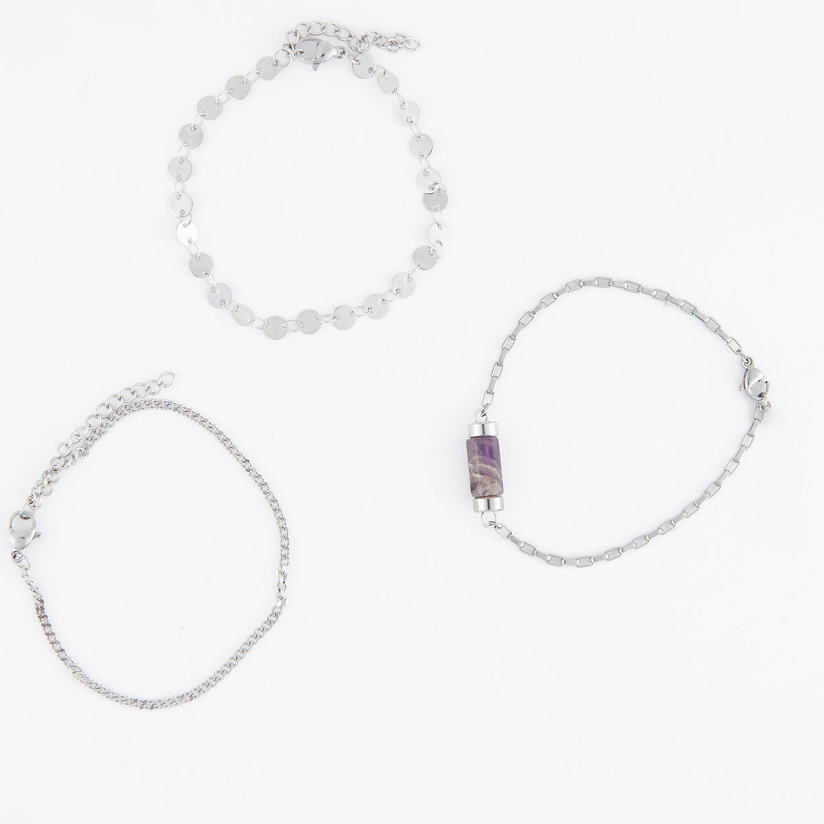 Waterproof Bracelet Amethyst 3-Piece Set Narelle