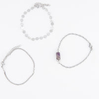 Waterproof Bracelet Amethyst 3-Piece Set Narelle