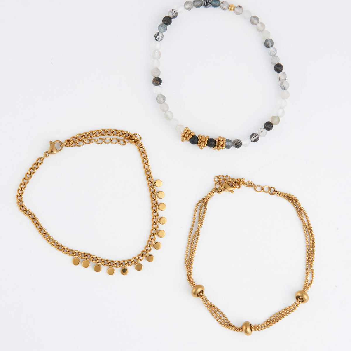 Waterproof Bracelet Beaded Chain 3-Piece Set Narelle