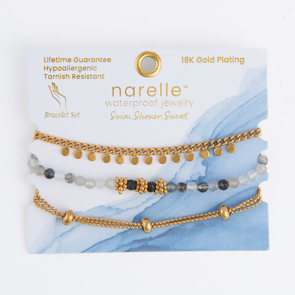 Waterproof Bracelet Beaded Chain 3-Piece Set Narelle