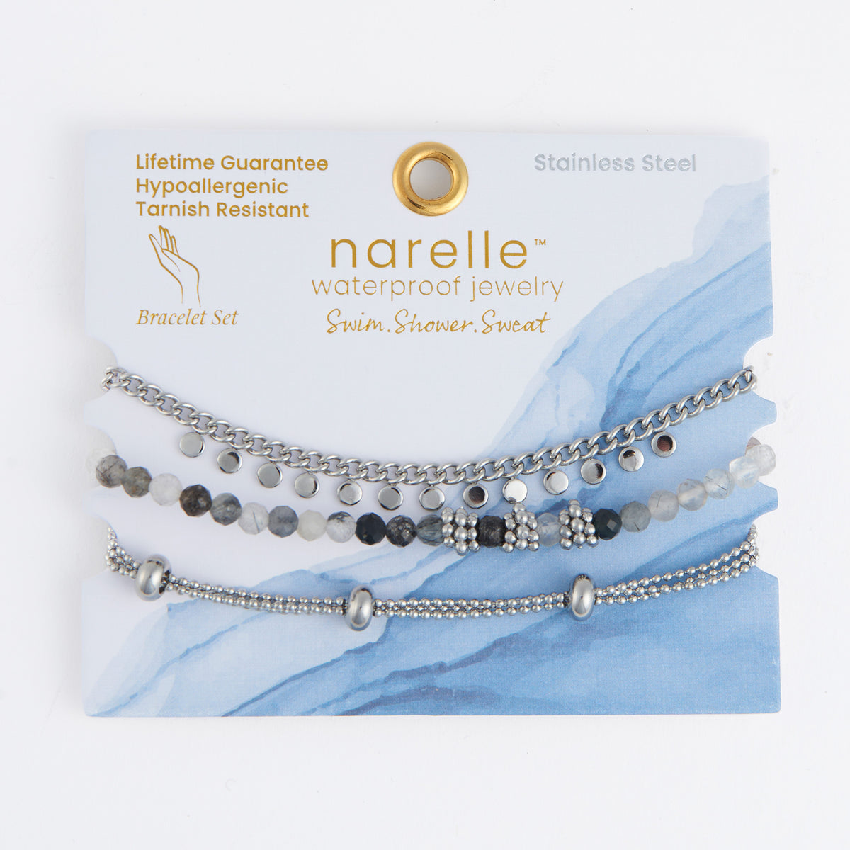 Waterproof Bracelet Beaded Chain 3-Piece Set Narelle