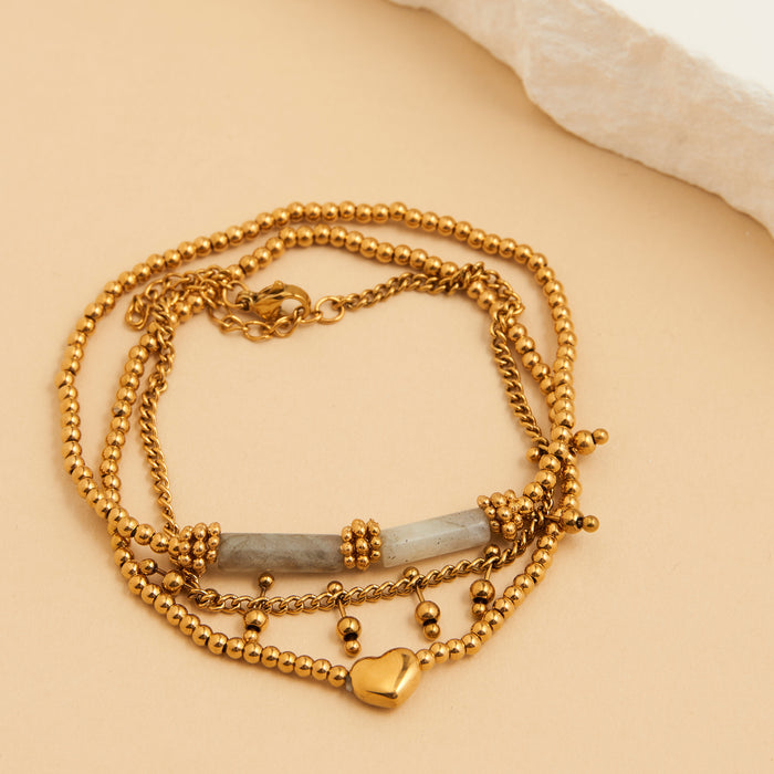 Waterproof Bracelet Heart Beaded 3-Piece Set Narelle