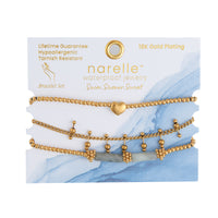 Waterproof Bracelet Heart Beaded 3-Piece Set Narelle
