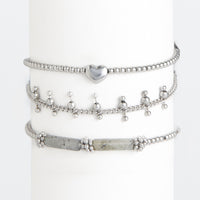 Waterproof Bracelet Heart Beaded 3-Piece Set Narelle