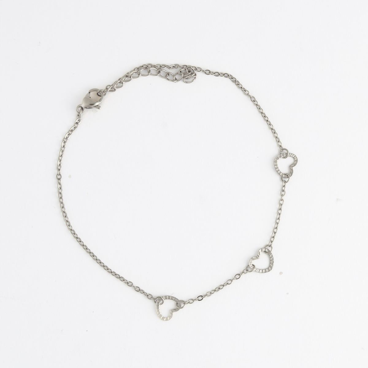 Waterproof Anklet Stainless Steel Linked Heart Narelle